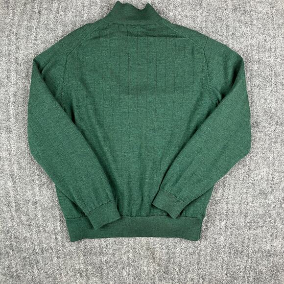 Bobby Jones Sweater Mens M Green 1/4 Zip Pullover Extra Fine Merino Wool Golf - Picture 4 of 5